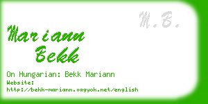 mariann bekk business card
